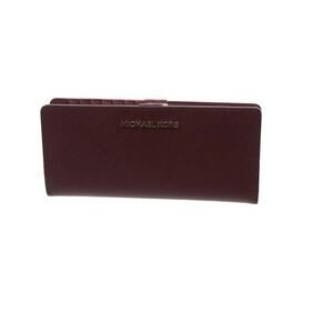 Michael Kors Jet Set Travel Flat Slim‎ Bifold Saffiano Leather Wallet (Merlot)